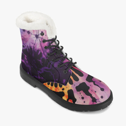 gothic-tie-dye-v3-faux-fur-leder-boots-boots-jlr-design-7 - JLR Design