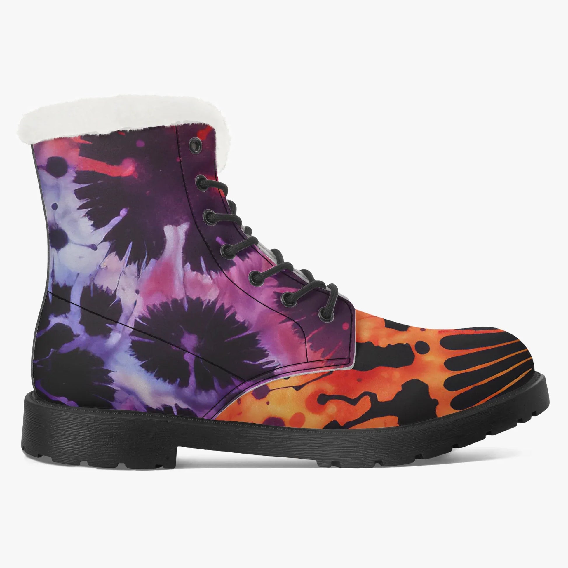 gothic-tie-dye-v3-faux-fur-leder-boots-boots-jlr-design-8 - JLR Design
