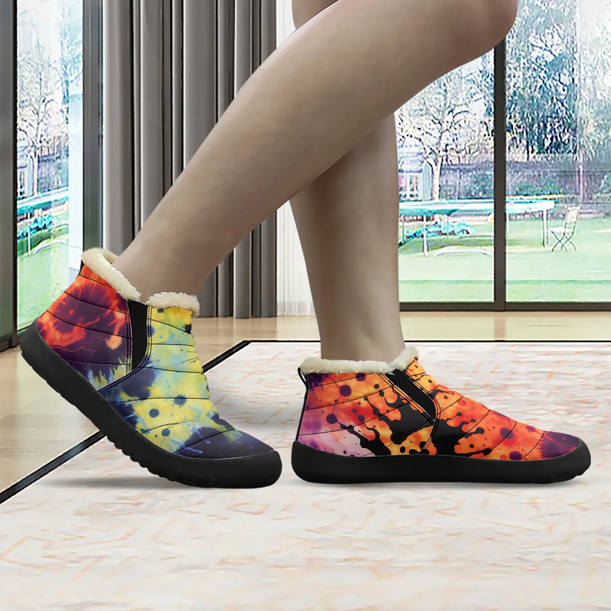 gothic-tie-dye-v3-faux-fur-slipper-slipper-jlr-design-3 - JLR Design