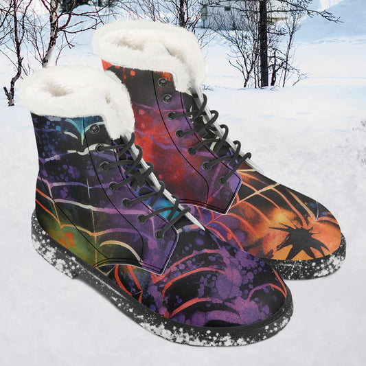 gothic-tie-dye-v4-faux-fur-leder-boots-boots-jlr-design-1 - JLR Design