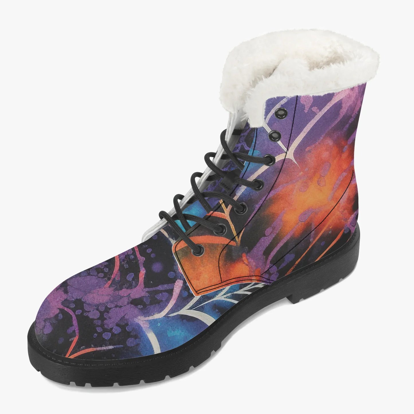 gothic-tie-dye-v4-faux-fur-leder-boots-boots-jlr-design-3 - JLR Design
