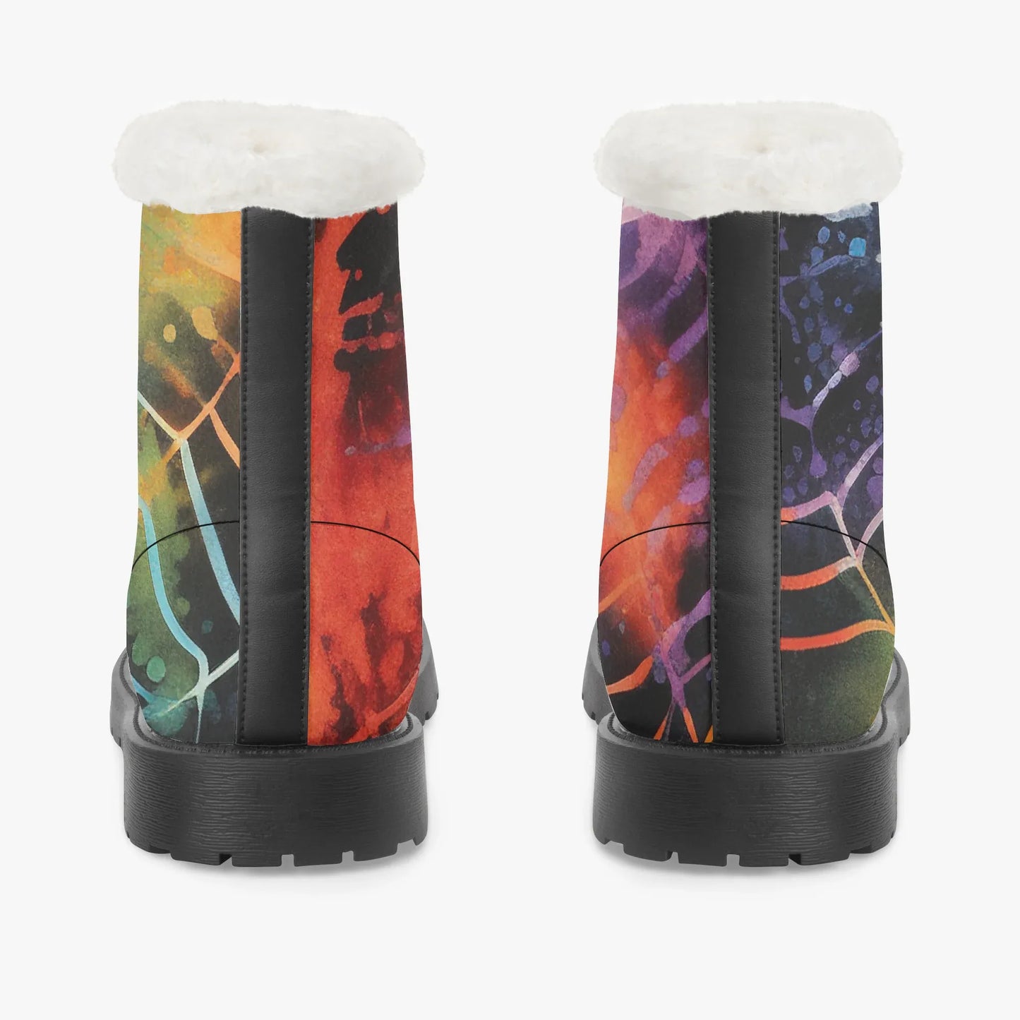 gothic-tie-dye-v4-faux-fur-leder-boots-boots-jlr-design-6 - JLR Design