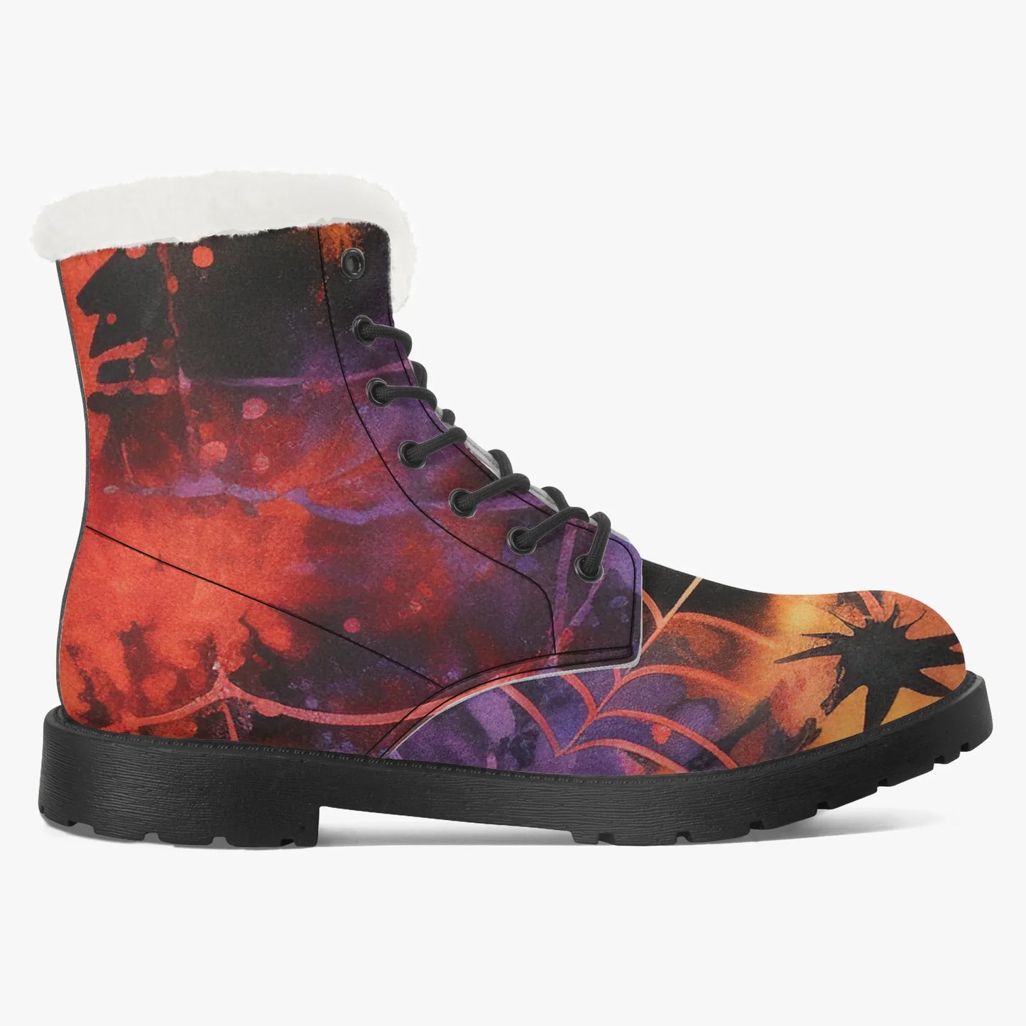 gothic-tie-dye-v4-faux-fur-leder-boots-boots-jlr-design-8 - JLR Design