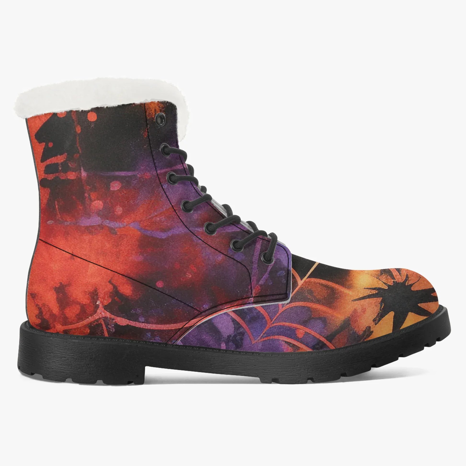 gothic-tie-dye-v4-faux-fur-leder-boots-boots-jlr-design-8 - JLR Design