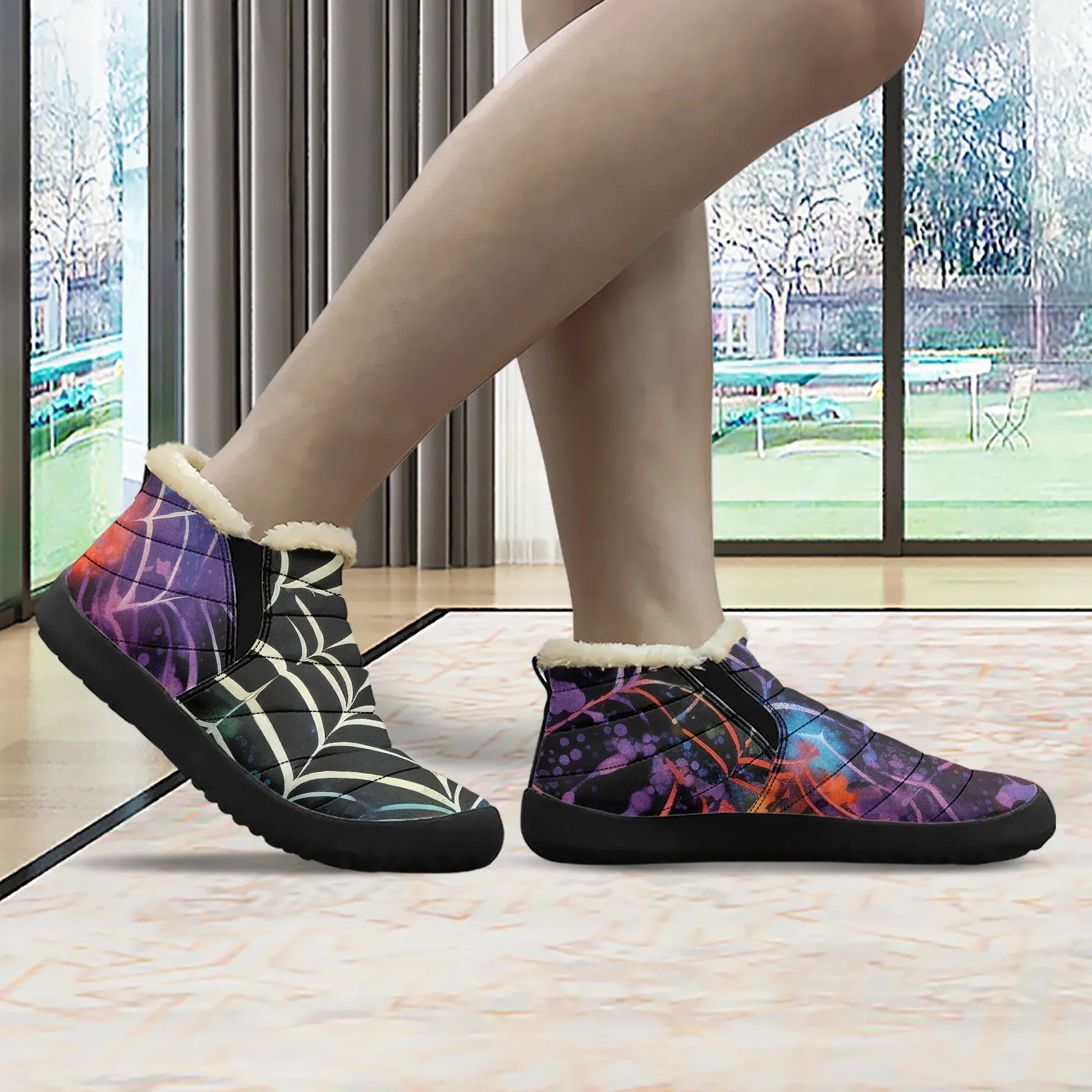 gothic-tie-dye-v4-faux-fur-slipper-slipper-jlr-design-3 - JLR Design
