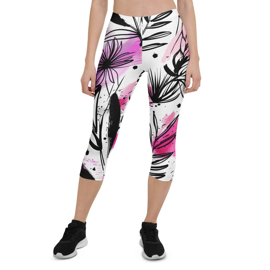 graffiti-bluten-v1-damen-capri-leggings-capri-leggings-jlr-design-1 - JLR Design