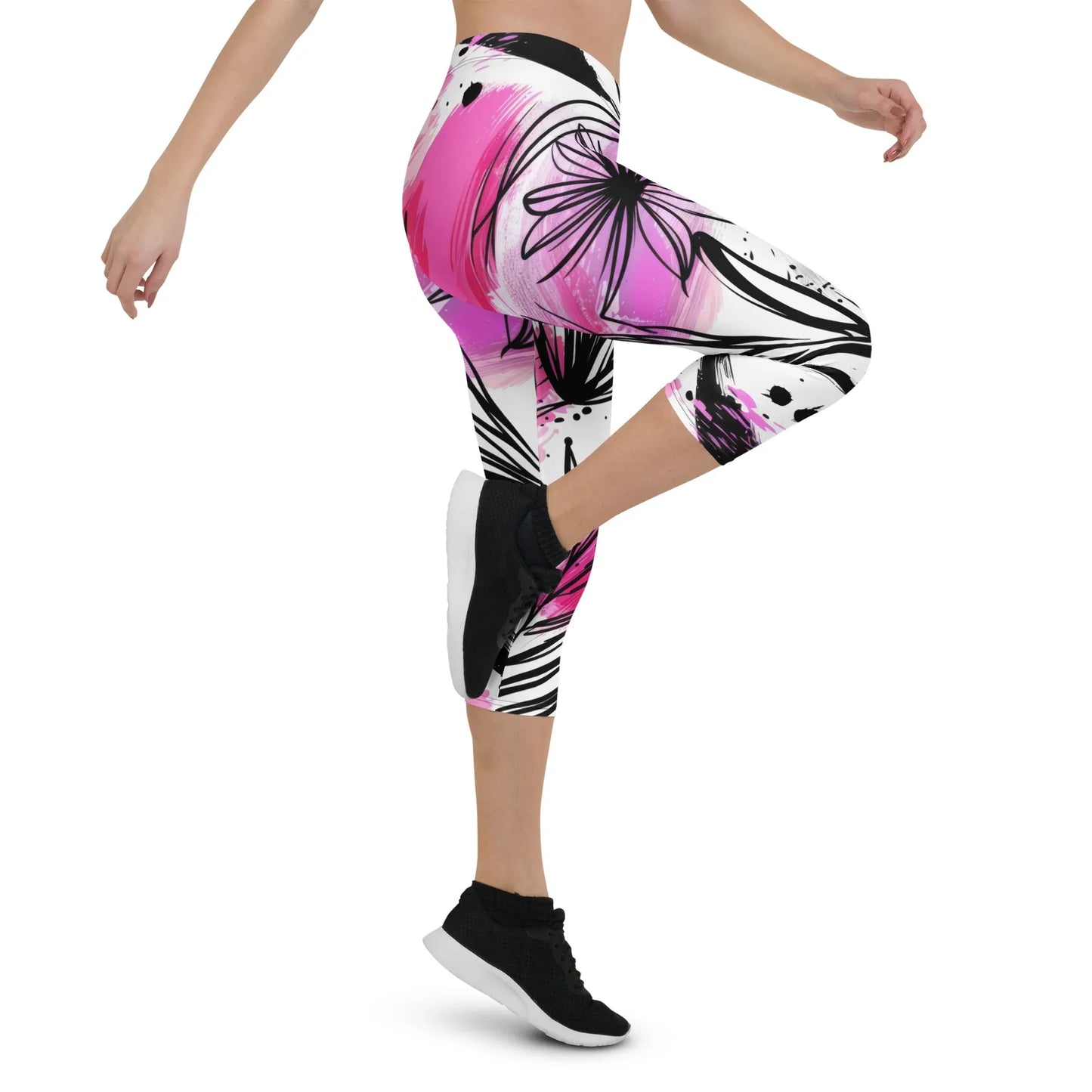 graffiti-bluten-v1-damen-capri-leggings-capri-leggings-jlr-design-10 - JLR Design