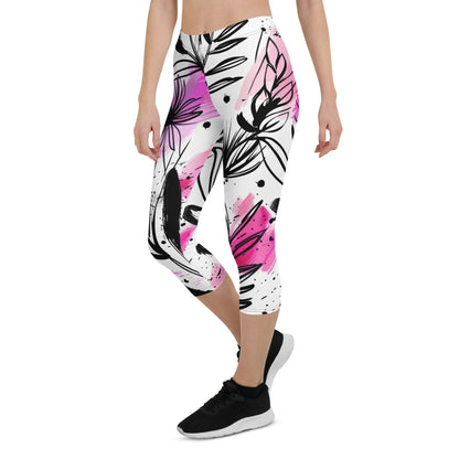 graffiti-bluten-v1-damen-capri-leggings-capri-leggings-jlr-design-11 - JLR Design