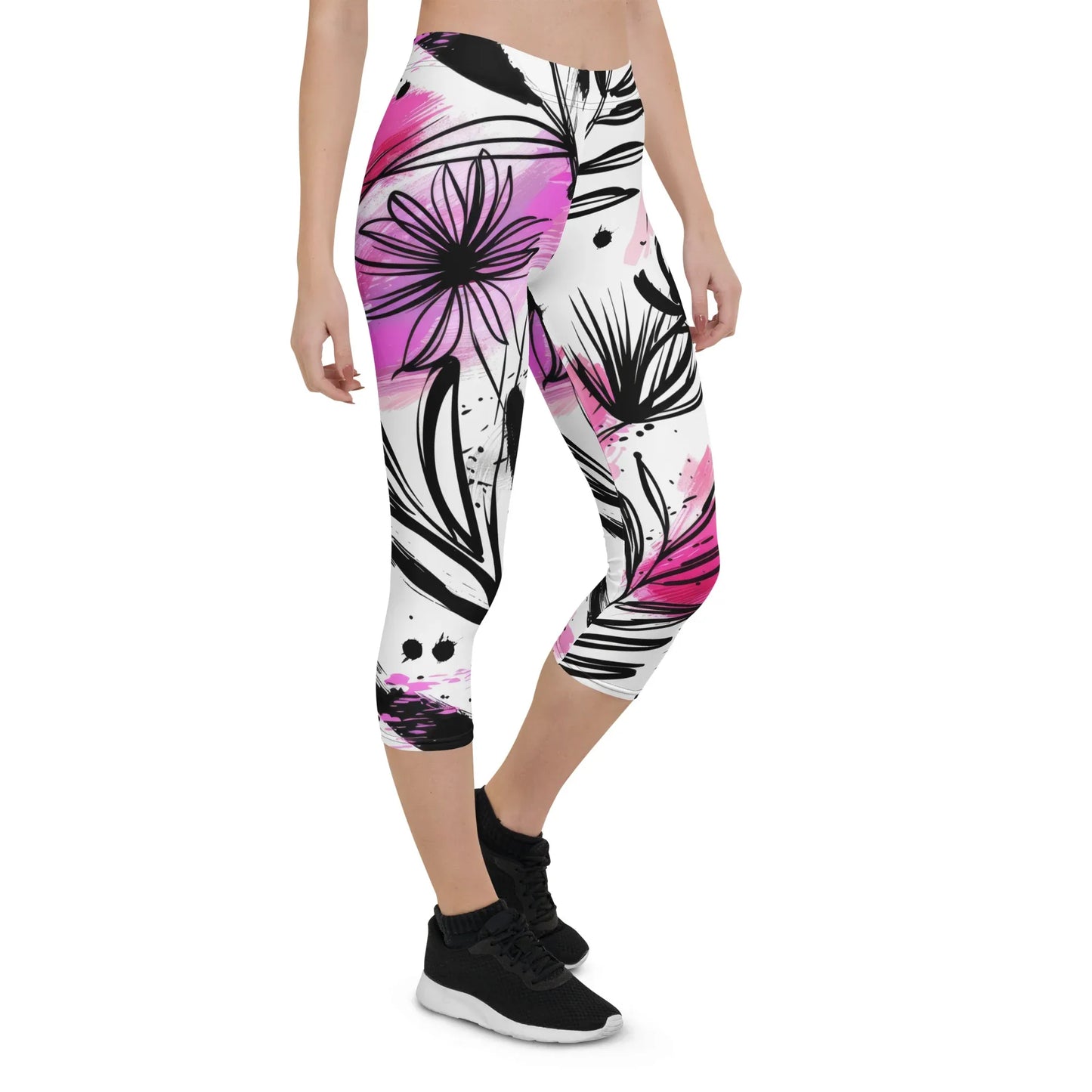 graffiti-bluten-v1-damen-capri-leggings-capri-leggings-jlr-design-12 - JLR Design