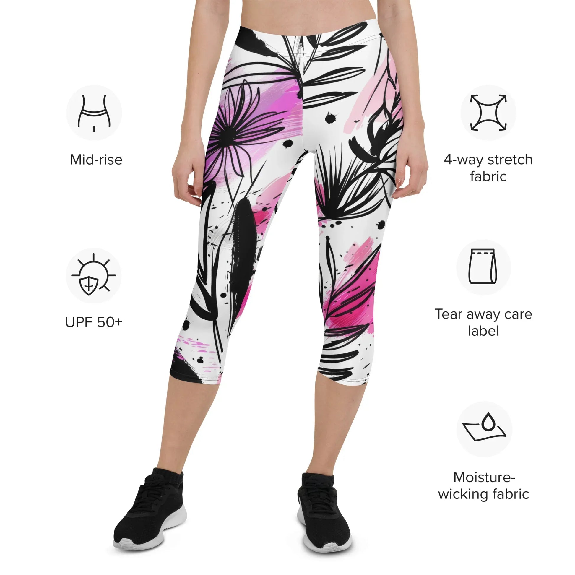 graffiti-bluten-v1-damen-capri-leggings-capri-leggings-jlr-design-6 - JLR Design