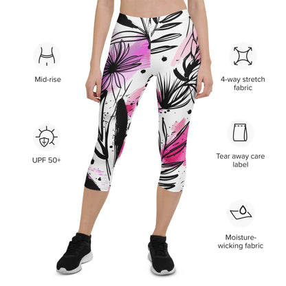 graffiti-bluten-v1-damen-capri-leggings-capri-leggings-jlr-design-6 - JLR Design