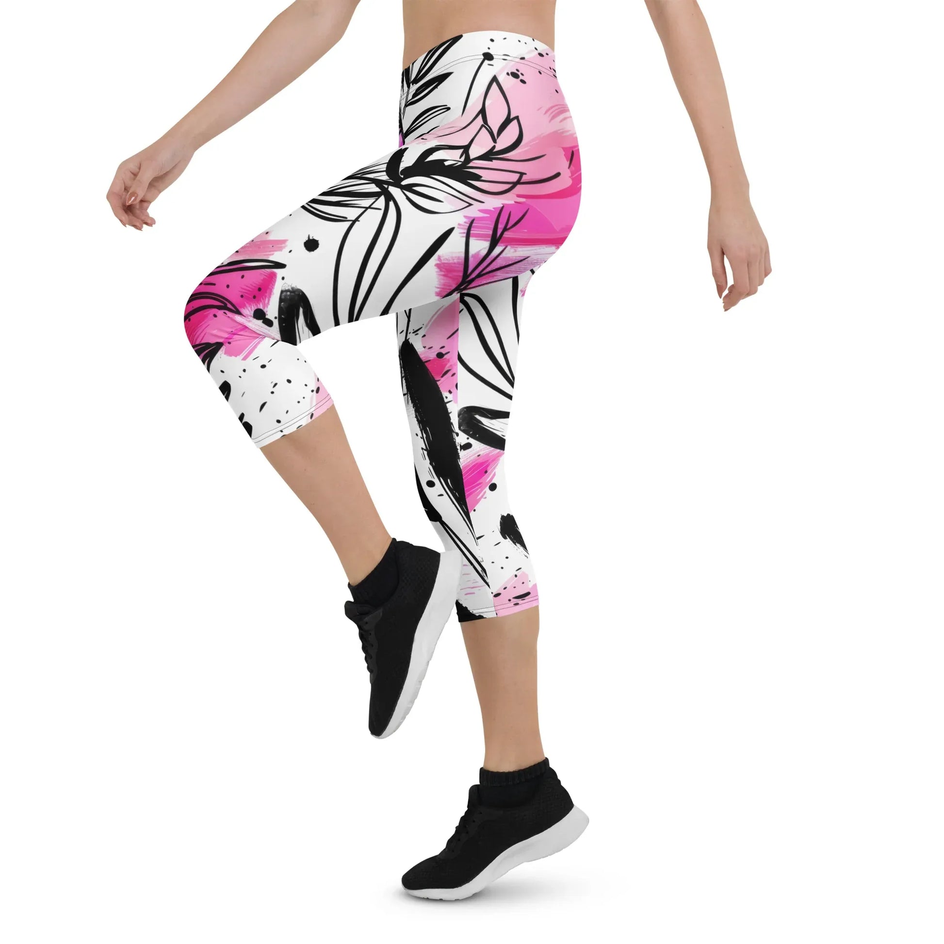 graffiti-bluten-v1-damen-capri-leggings-capri-leggings-jlr-design-9 - JLR Design