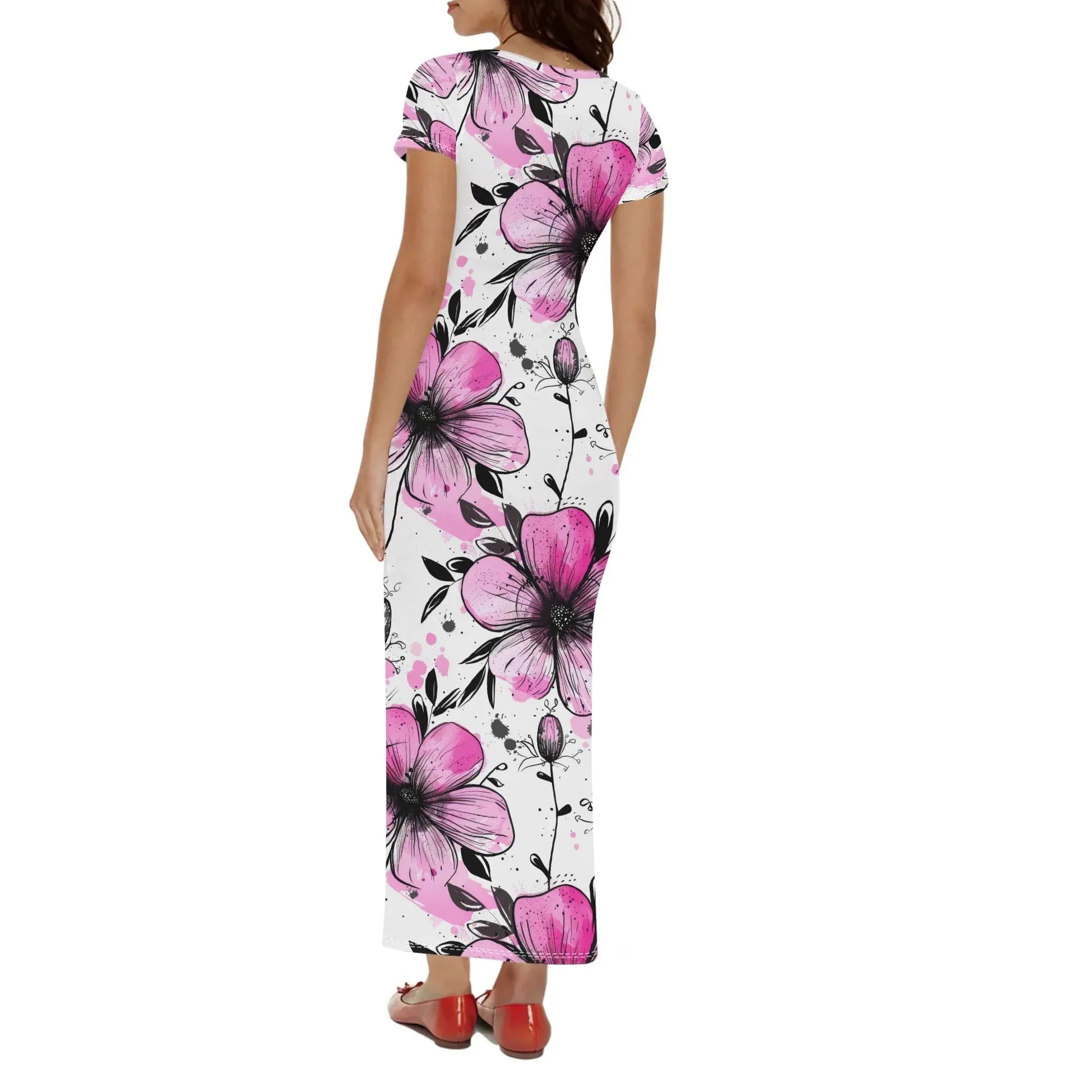 graffiti-bluten-v1-short-sleeve-long-dress-long-dress-jlr-design-2 - JLR Design