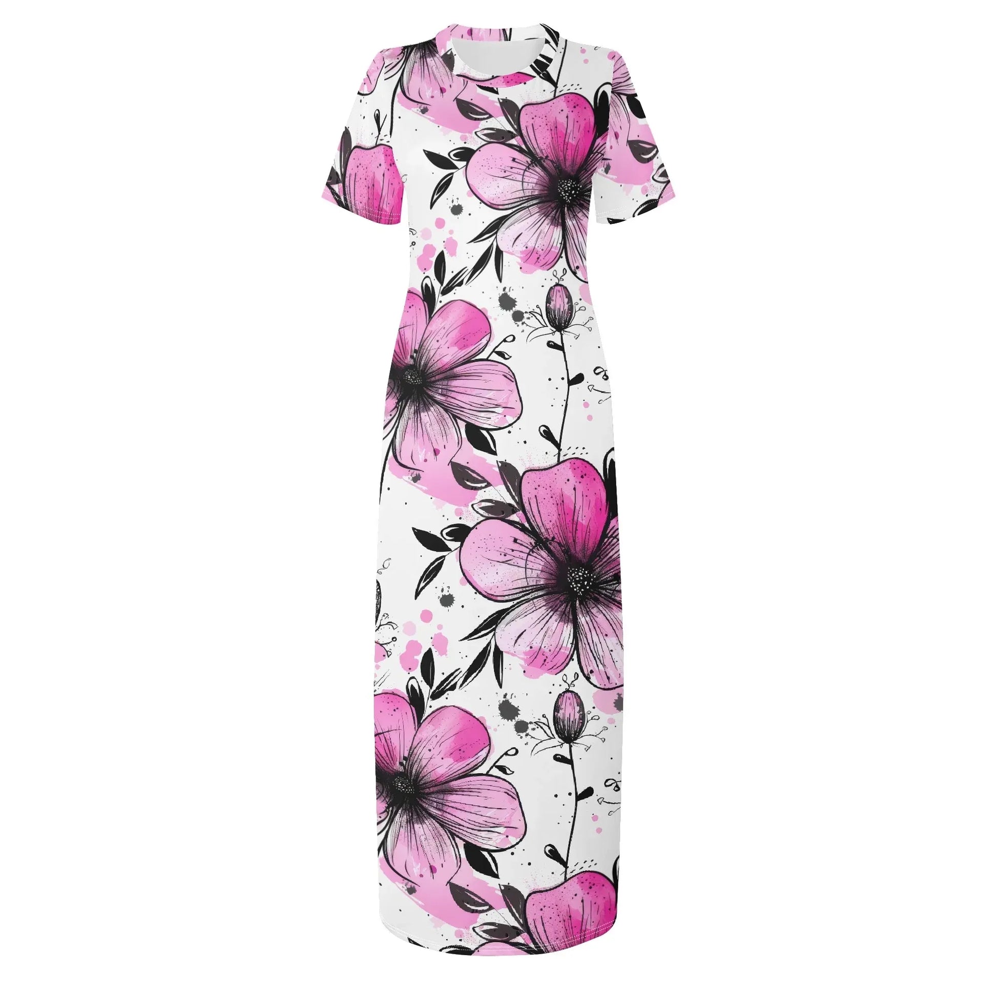 graffiti-bluten-v1-short-sleeve-long-dress-long-dress-jlr-design-3 - JLR Design
