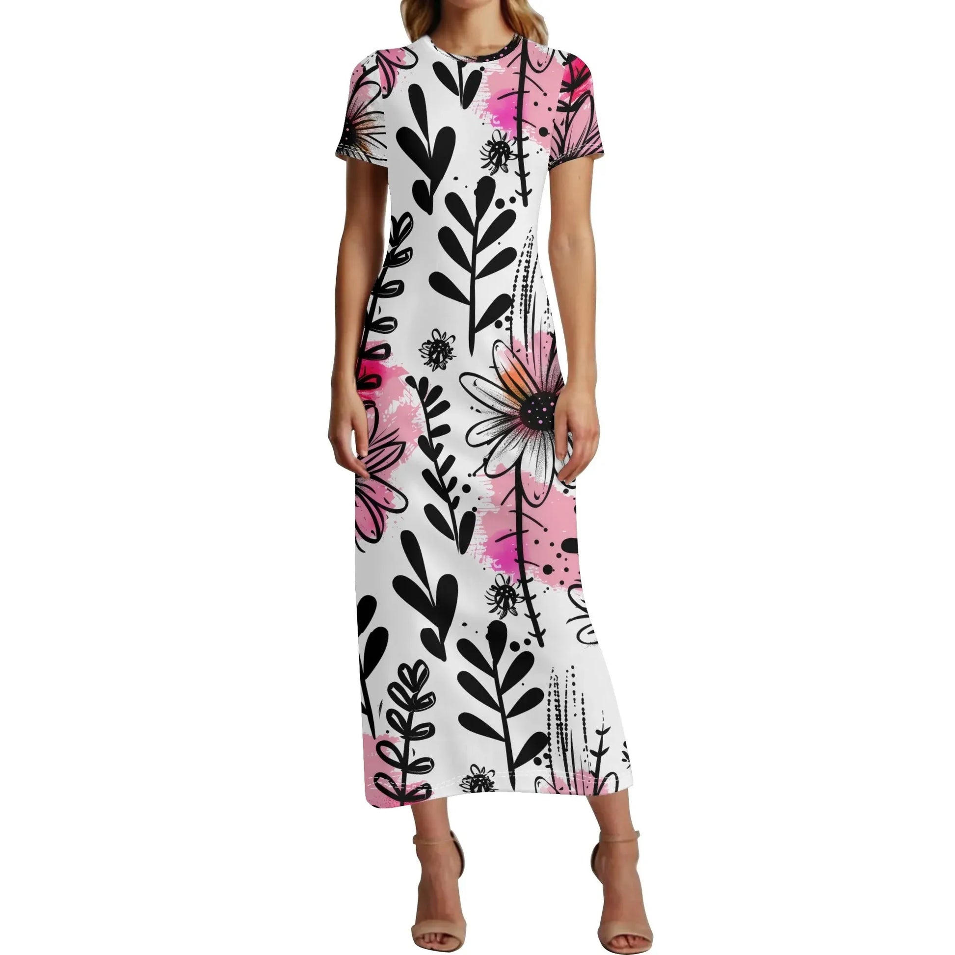 graffiti-bluten-v10-short-sleeve-long-dress-long-dress-jlr-design-1 - JLR Design