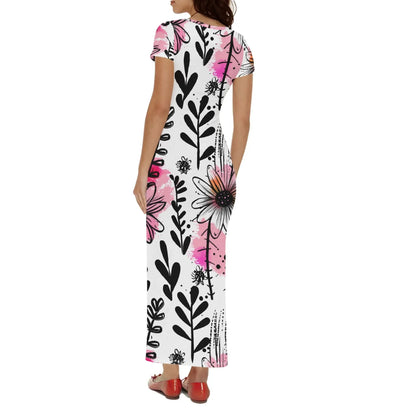 graffiti-bluten-v10-short-sleeve-long-dress-long-dress-jlr-design-2 - JLR Design