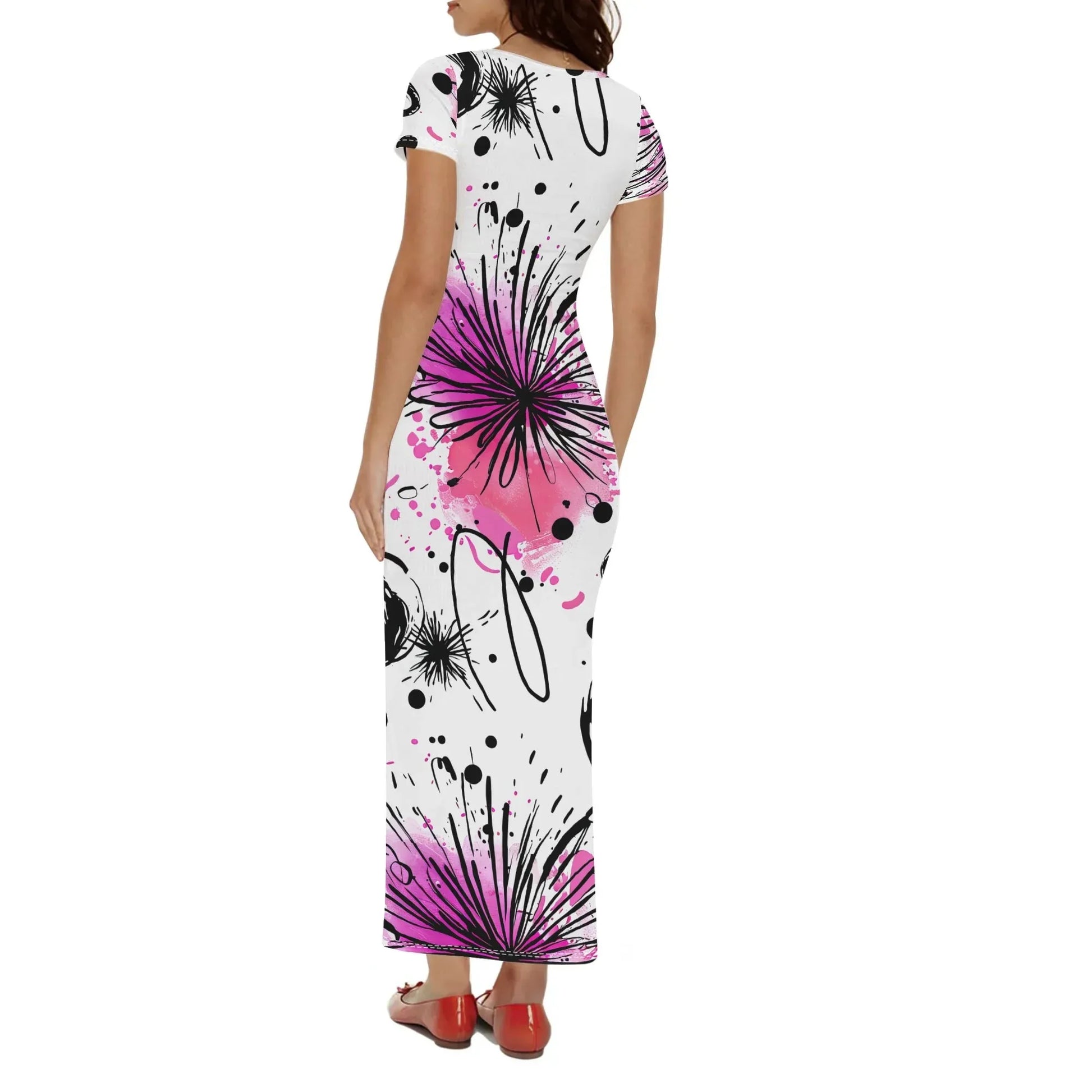 graffiti-bluten-v11-short-sleeve-long-dress-long-dress-jlr-design-2 - JLR Design