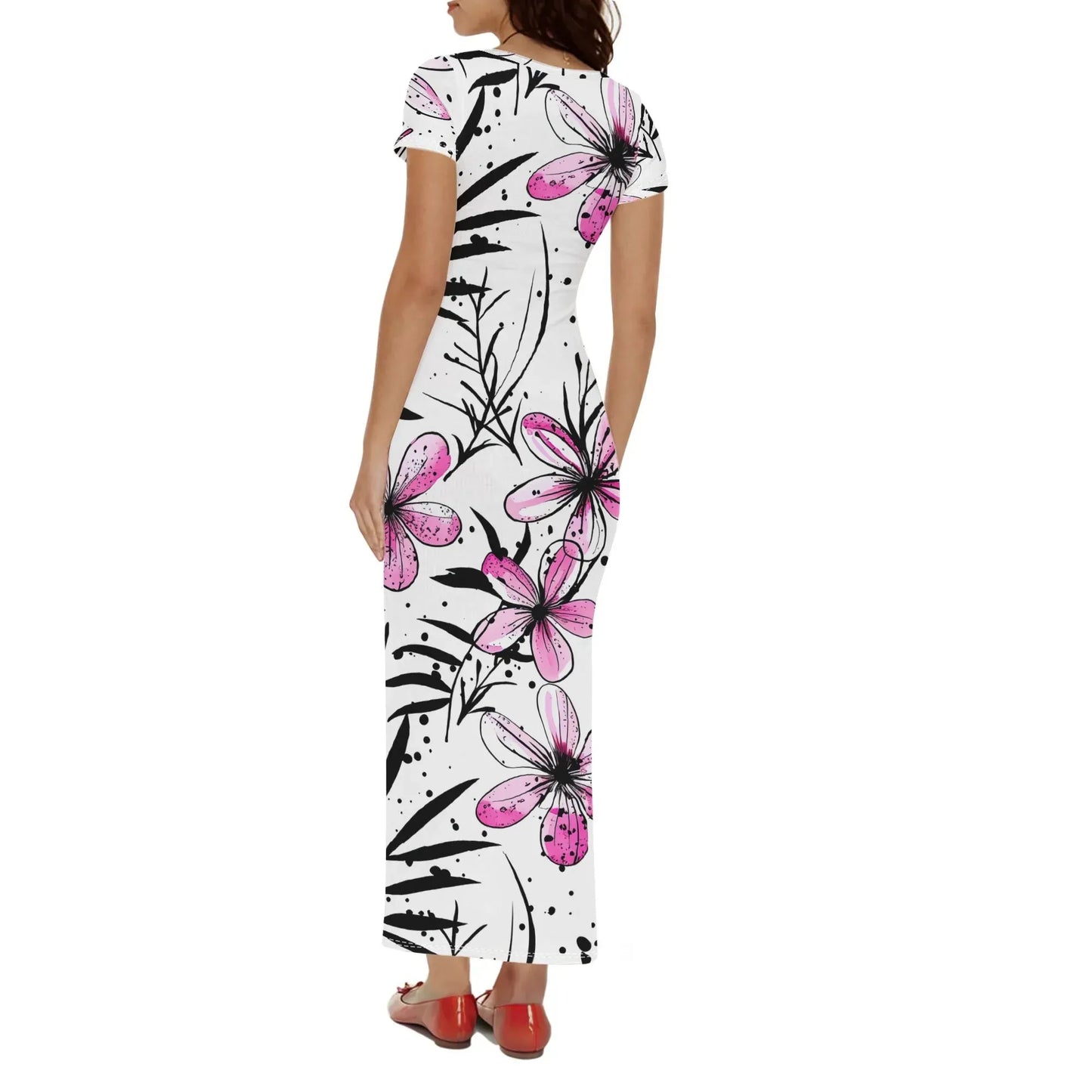graffiti-bluten-v12-short-sleeve-long-dress-long-dress-jlr-design-2 - JLR Design