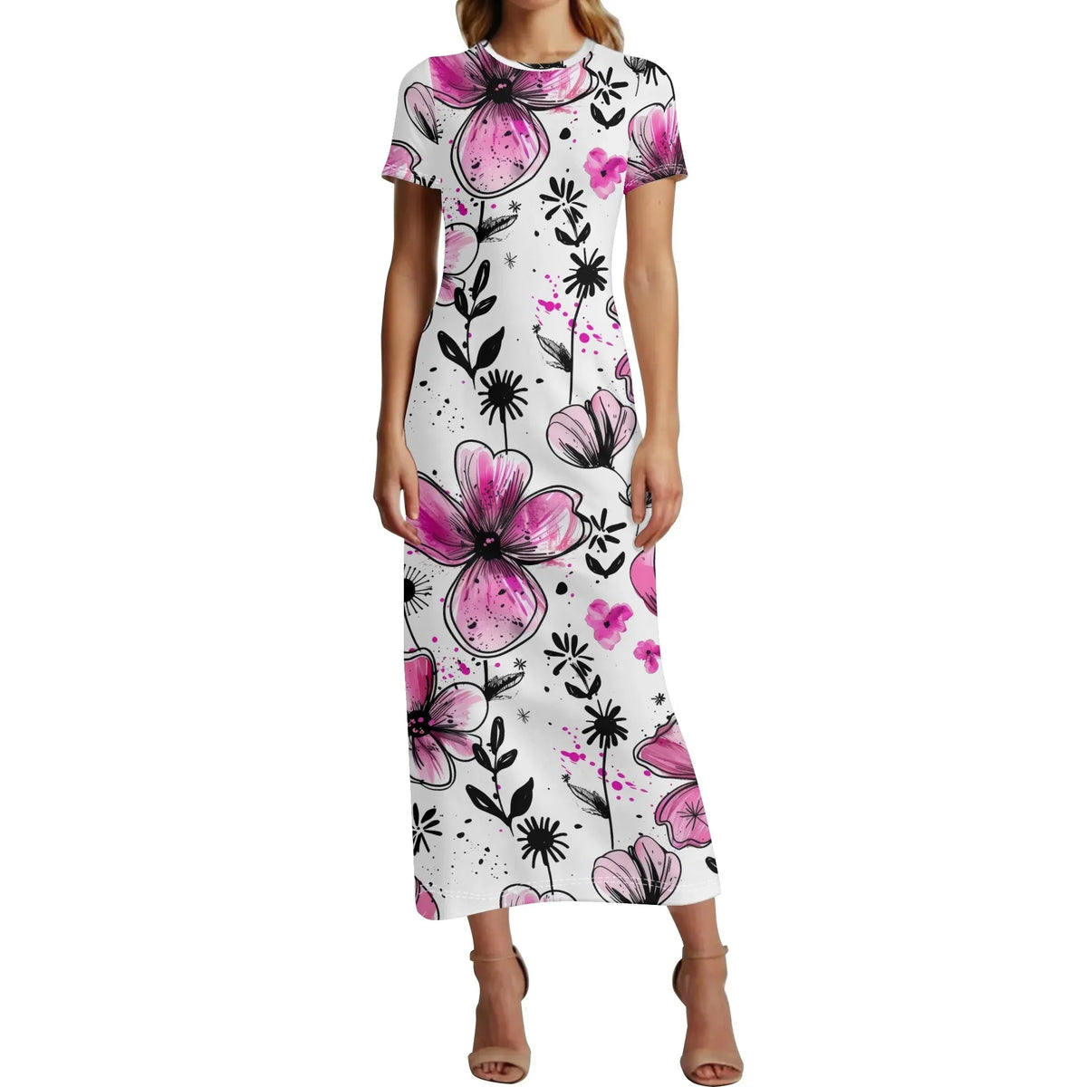 graffiti-bluten-v2-bodycon-maxi-dress-long-dress-jlr-design-jlr-design-de-1 - JLR Design