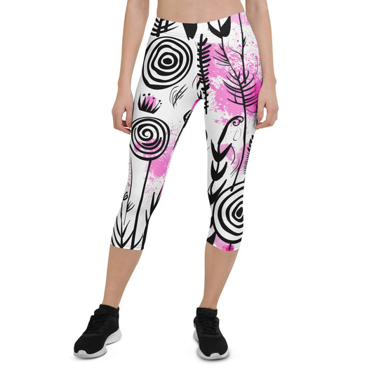 graffiti-bluten-v2-damen-capri-leggings-capri-leggings-jlr-design-1 - JLR Design
