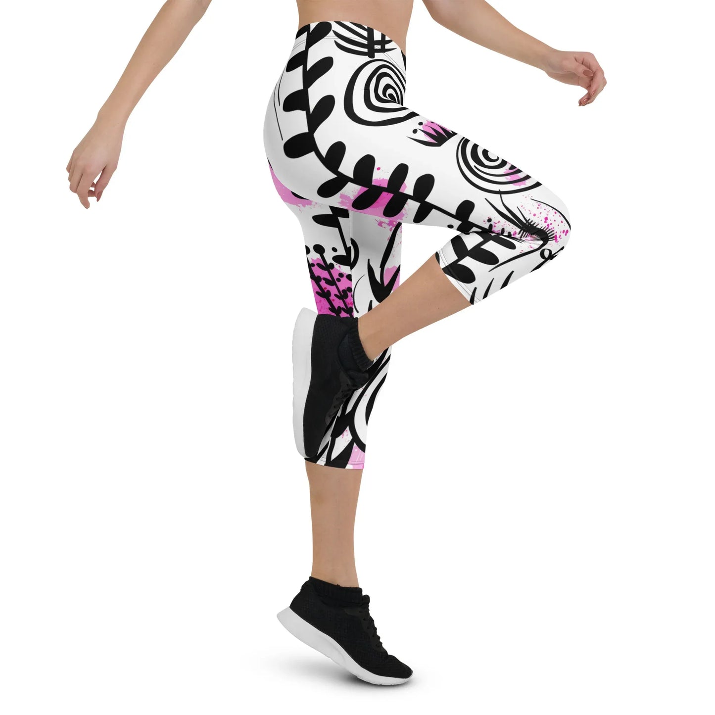 graffiti-bluten-v2-damen-capri-leggings-capri-leggings-jlr-design-10 - JLR Design