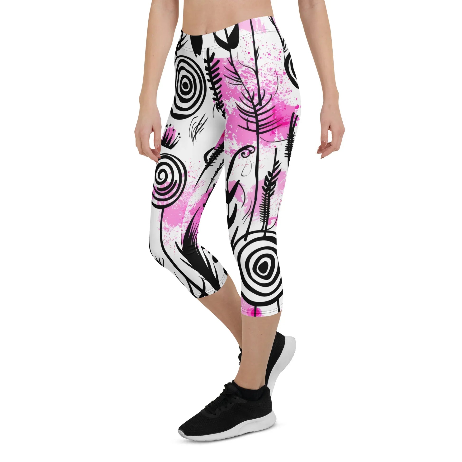 graffiti-bluten-v2-damen-capri-leggings-capri-leggings-jlr-design-11 - JLR Design