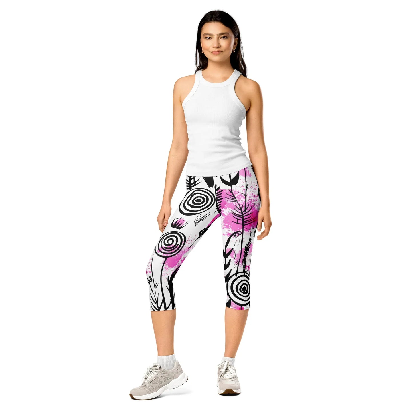 graffiti-bluten-v2-damen-capri-leggings-capri-leggings-jlr-design-4 - JLR Design