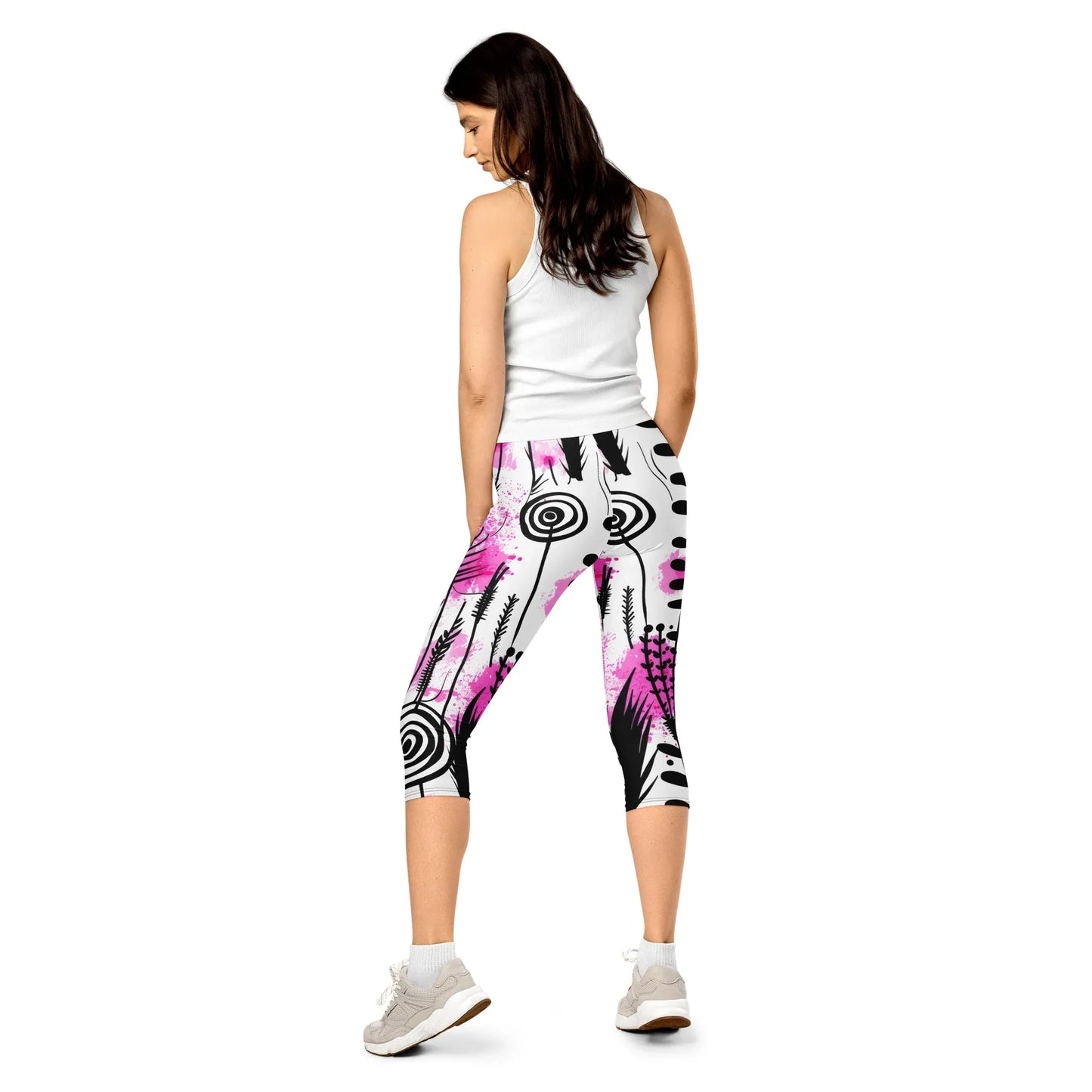 graffiti-bluten-v2-damen-capri-leggings-capri-leggings-jlr-design-5 - JLR Design