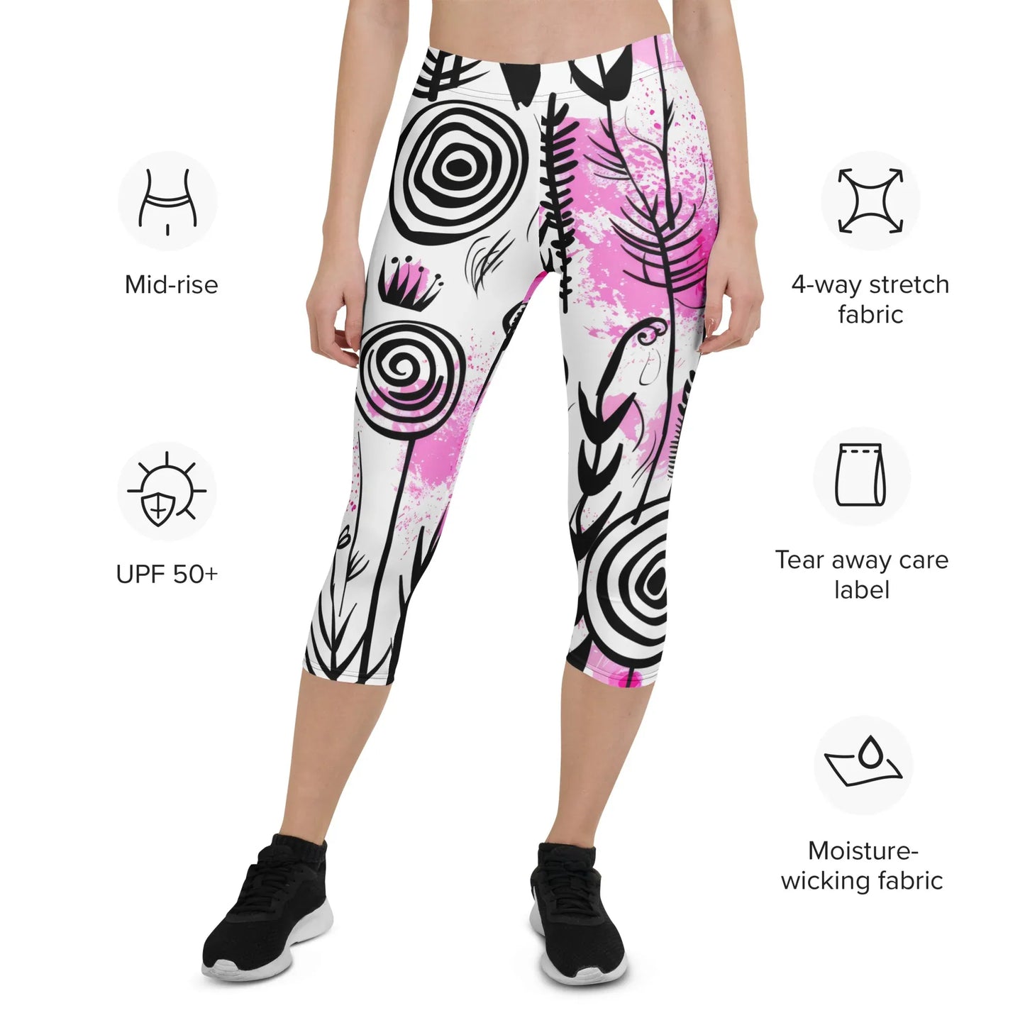 graffiti-bluten-v2-damen-capri-leggings-capri-leggings-jlr-design-6 - JLR Design