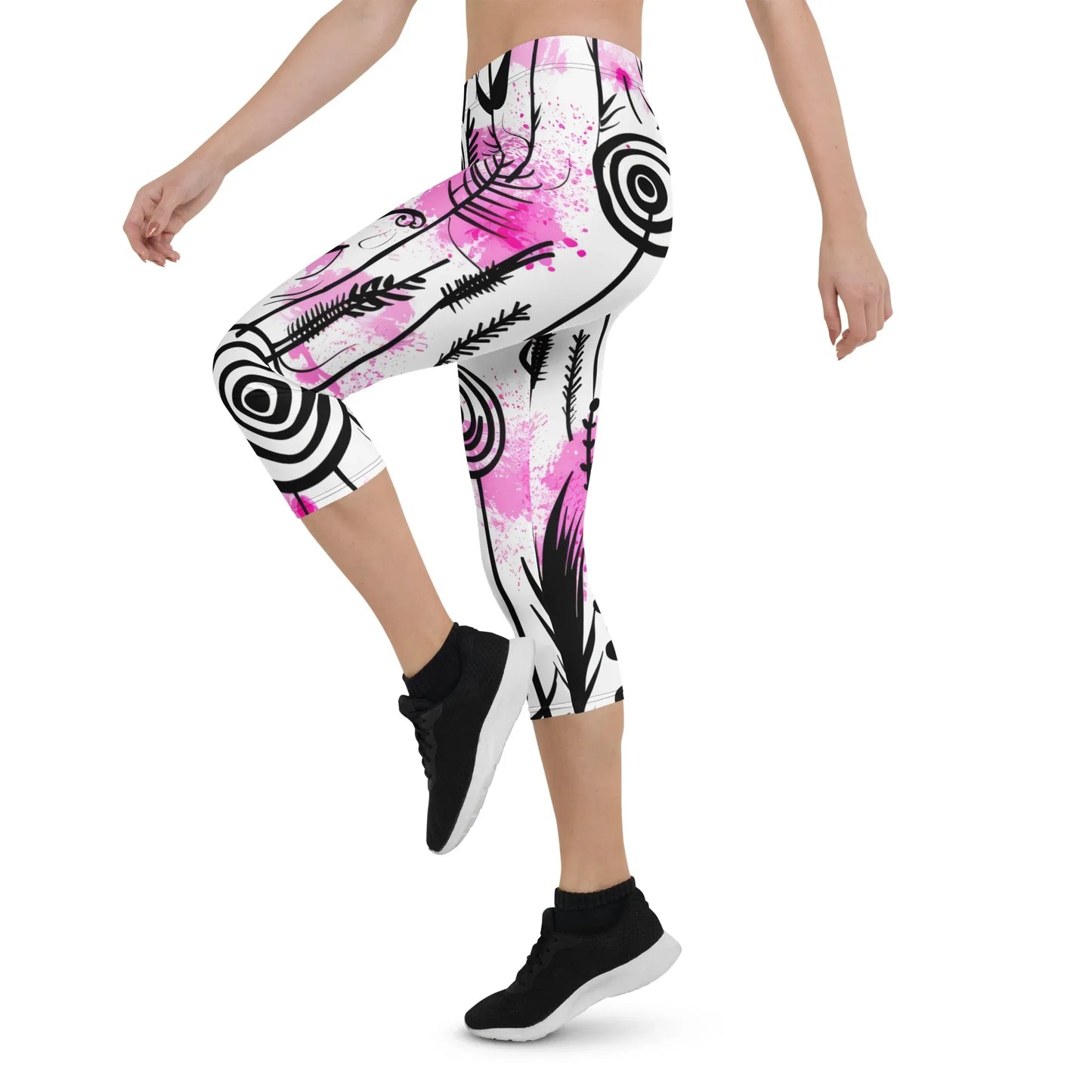 graffiti-bluten-v2-damen-capri-leggings-capri-leggings-jlr-design-9 - JLR Design