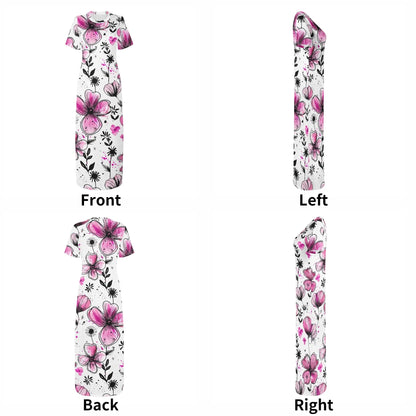 graffiti-bluten-v2-short-sleeve-long-dress-long-dress-jlr-design-7 - JLR Design