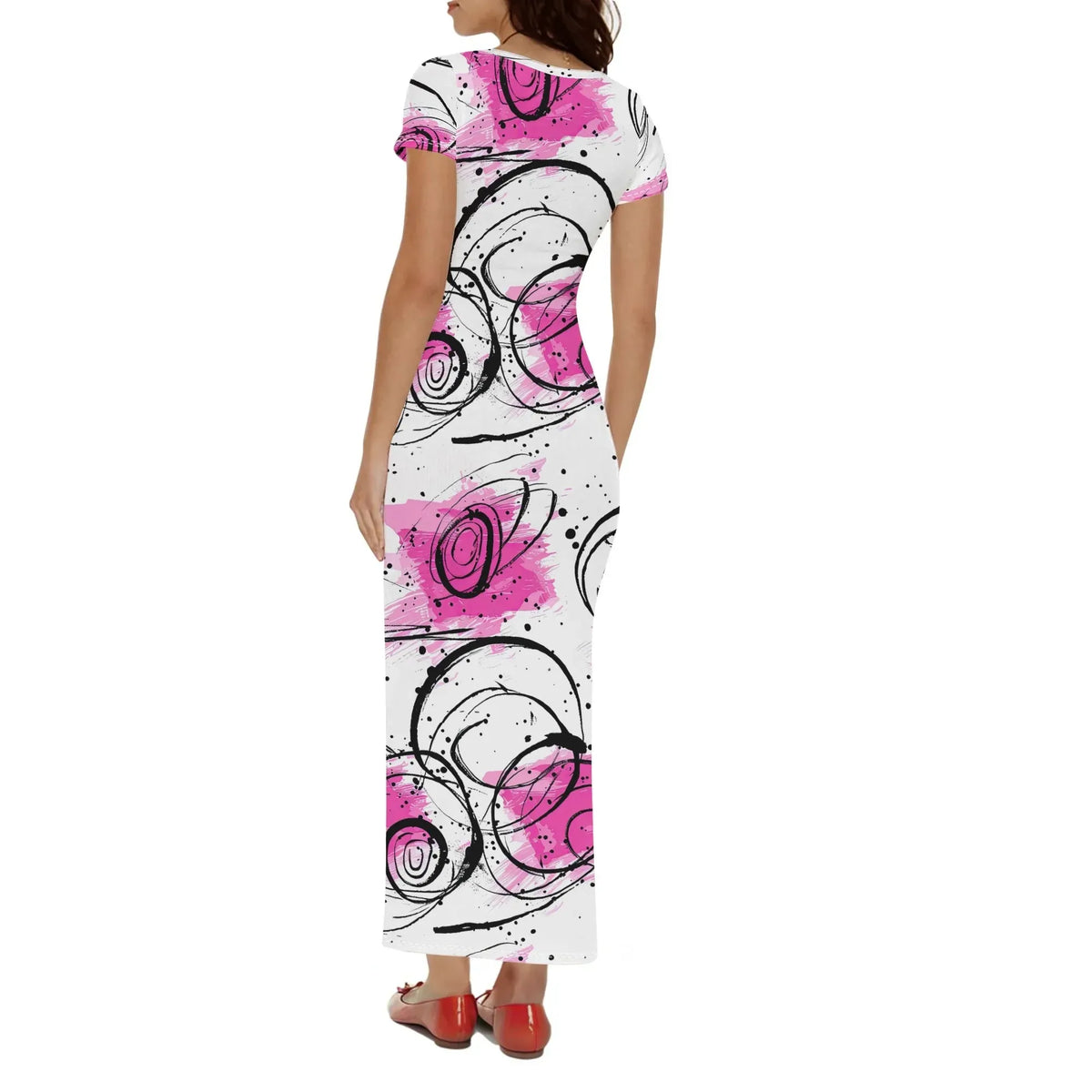 graffiti-bluten-v3-bodycon-maxi-dress-long-dress-jlr-design-jlr-design-de-2 - JLR Design