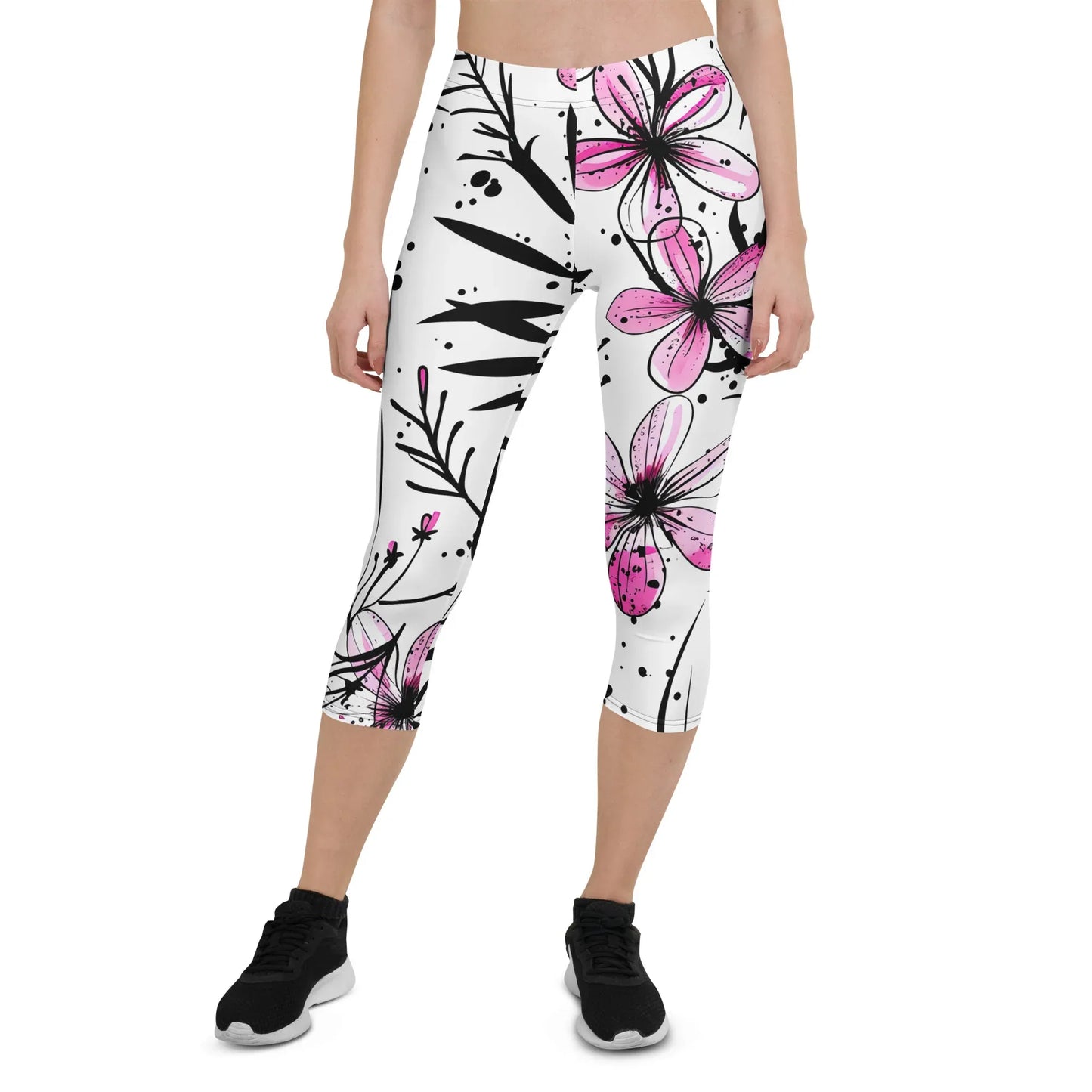 graffiti-bluten-v3-damen-capri-leggings-capri-leggings-jlr-design-1 - JLR Design