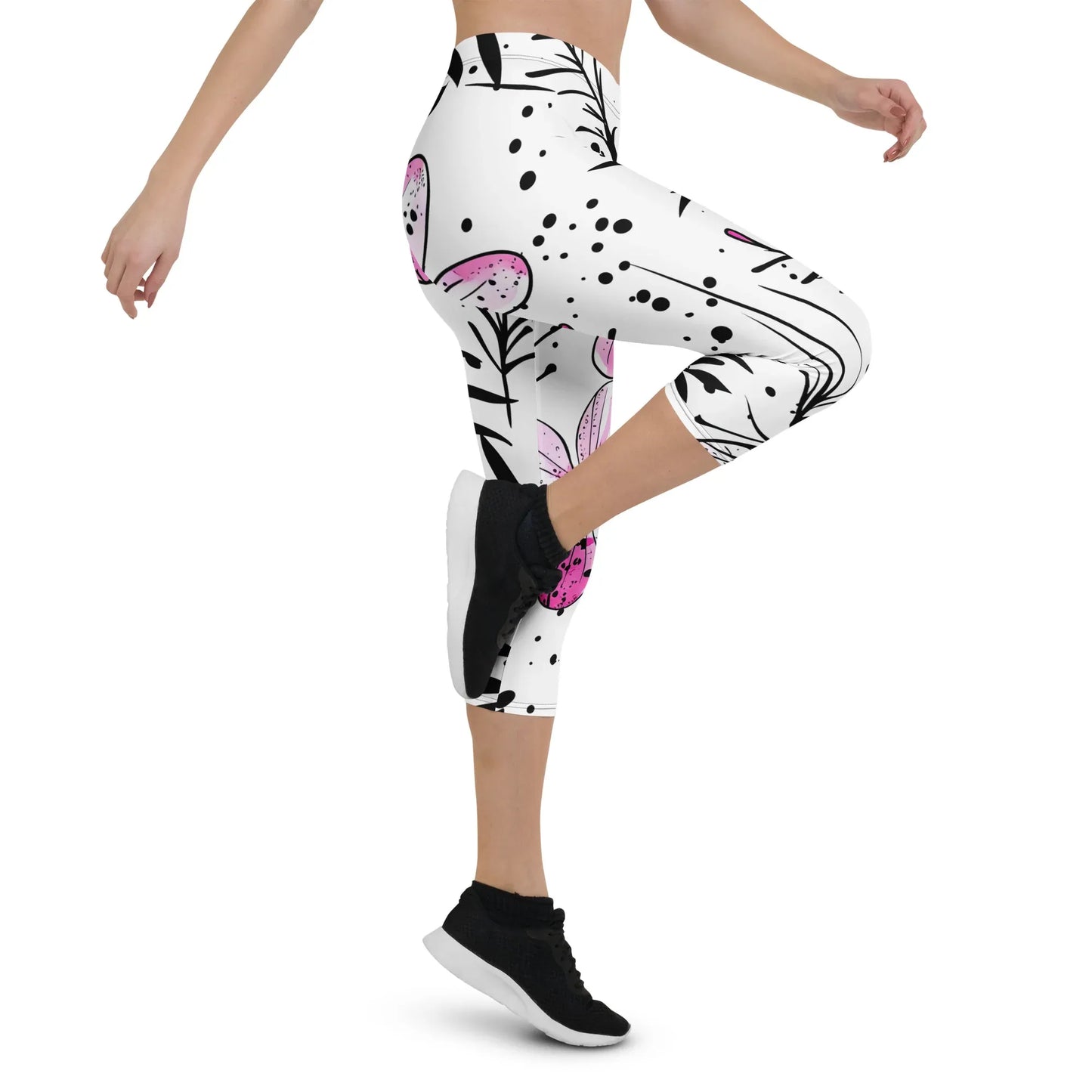 graffiti-bluten-v3-damen-capri-leggings-capri-leggings-jlr-design-10 - JLR Design