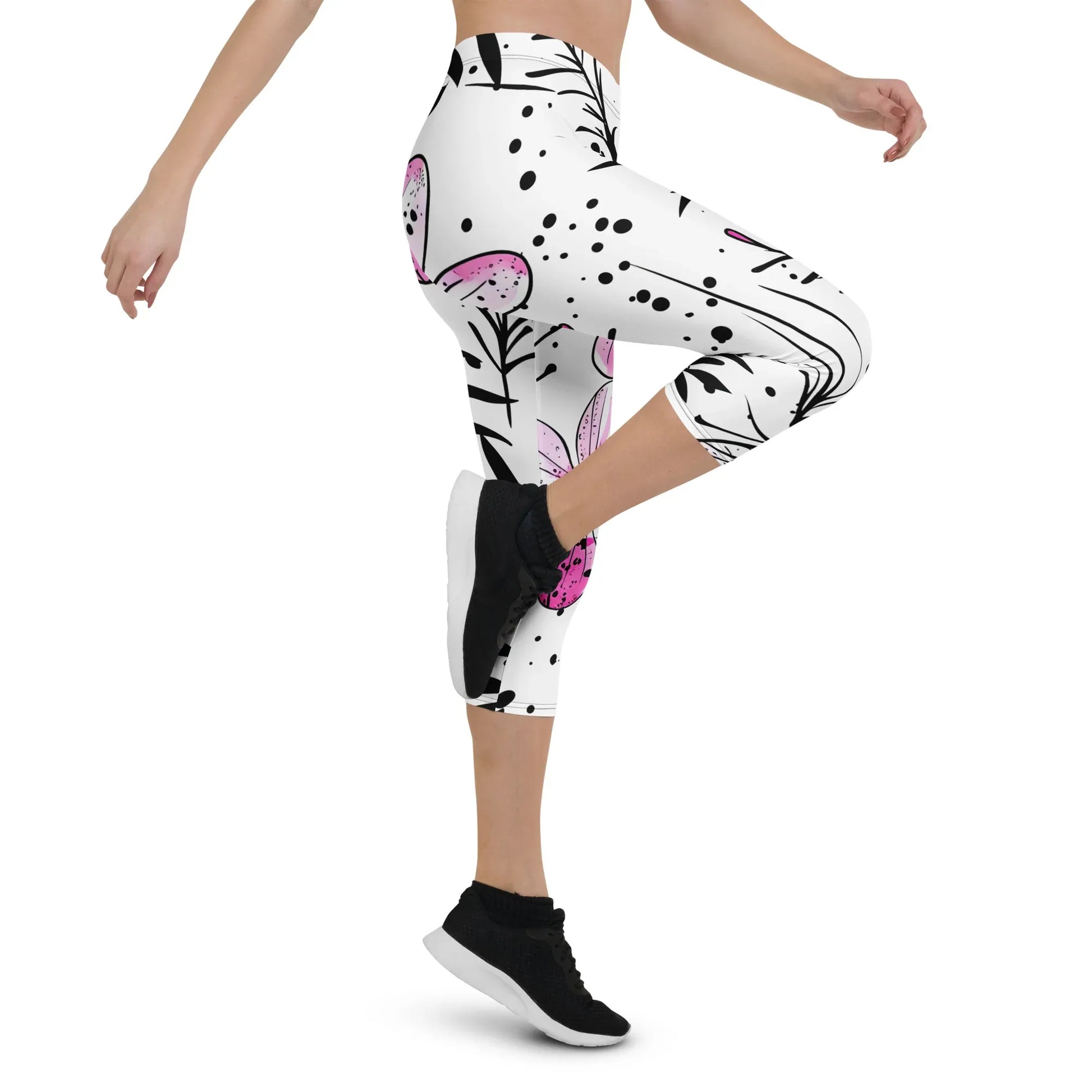 graffiti-bluten-v3-damen-capri-leggings-capri-leggings-jlr-design-10 - JLR Design