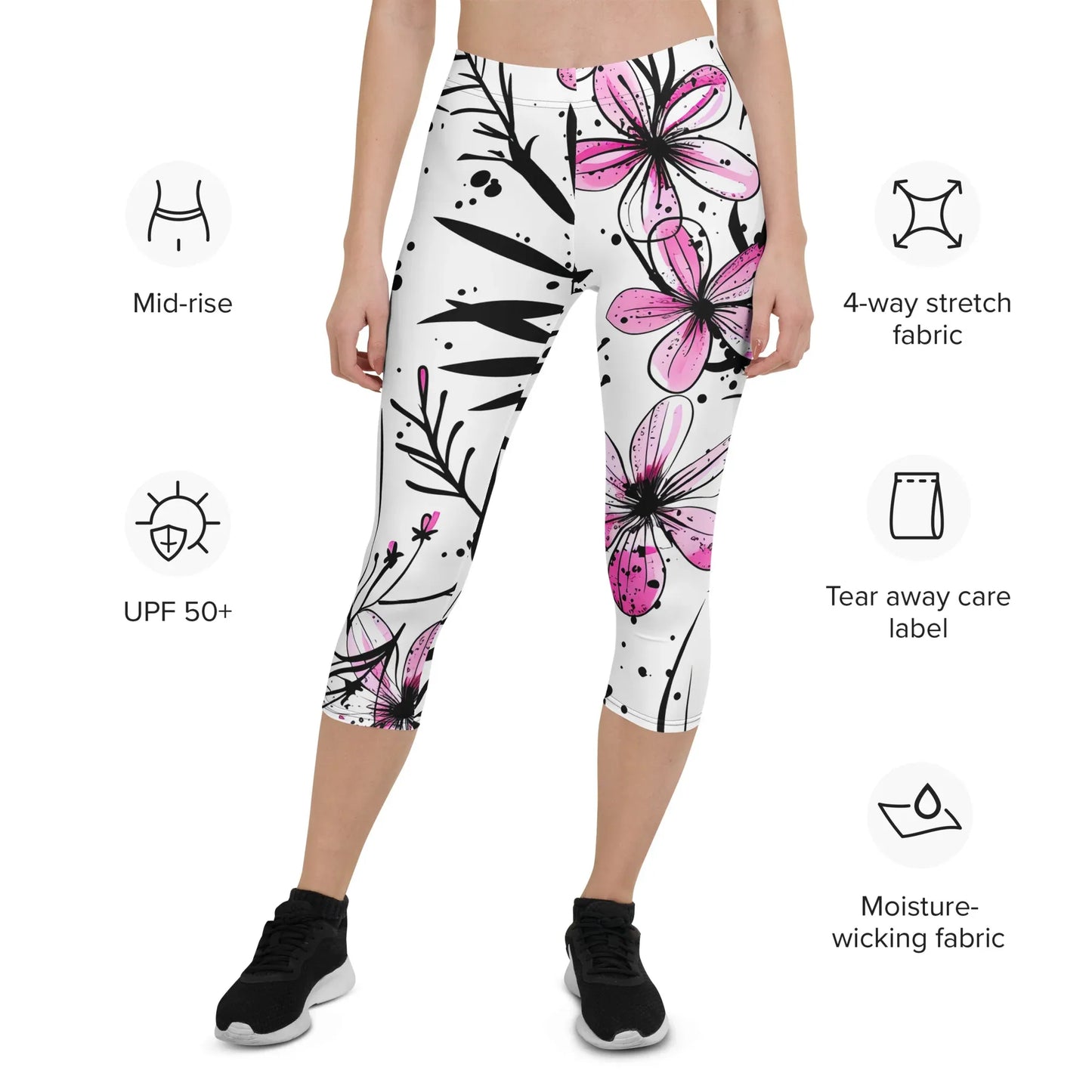 graffiti-bluten-v3-damen-capri-leggings-capri-leggings-jlr-design-6 - JLR Design