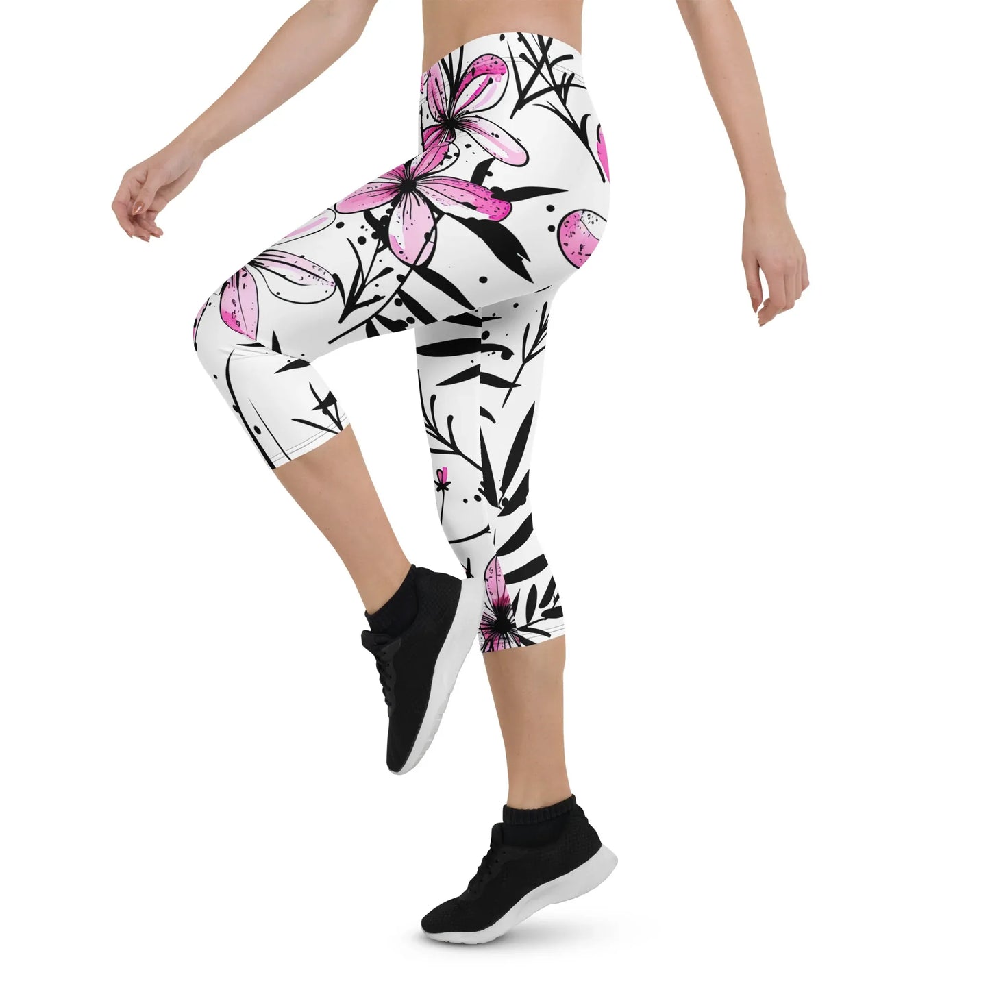 graffiti-bluten-v3-damen-capri-leggings-capri-leggings-jlr-design-9 - JLR Design