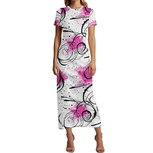 graffiti-bluten-v3-short-sleeve-long-dress-long-dress-jlr-design-1 - JLR Design