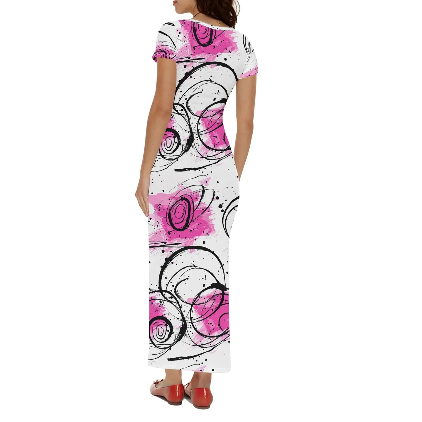 graffiti-bluten-v3-short-sleeve-long-dress-long-dress-jlr-design-2 - JLR Design