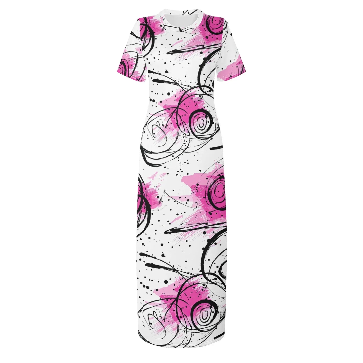 graffiti-bluten-v3-short-sleeve-long-dress-long-dress-jlr-design-3 - JLR Design