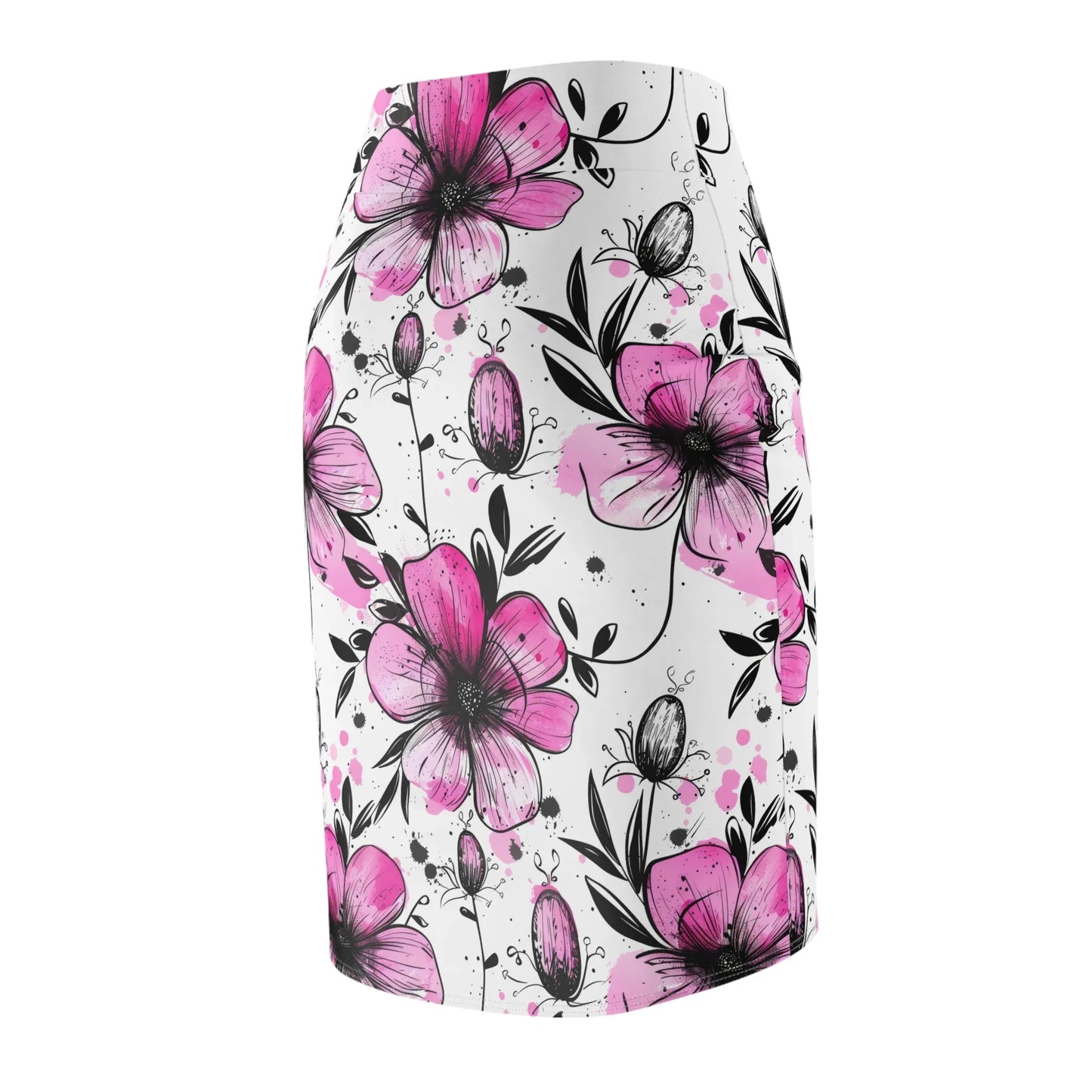 graffiti-bluten-v4-bleistiftrock-fur-damen-eleganter-mid-waist-rock-mit-stretch-komfort-bleistiftrock-jlr-design-7 - JLR Design