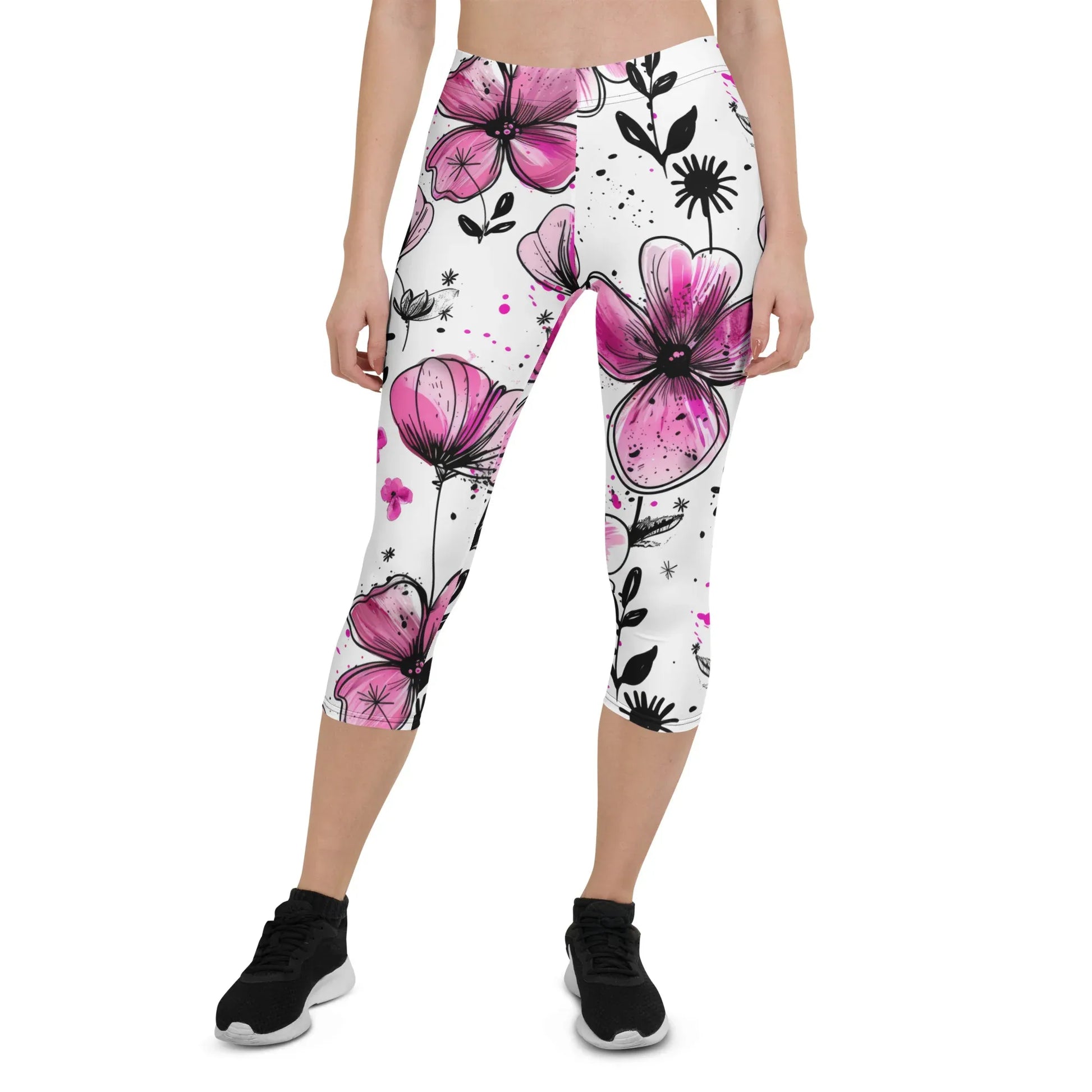 graffiti-bluten-v4-damen-capri-leggings-capri-leggings-jlr-design-1 - JLR Design