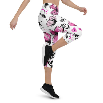 graffiti-bluten-v4-damen-capri-leggings-capri-leggings-jlr-design-10 - JLR Design