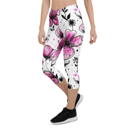 graffiti-bluten-v4-damen-capri-leggings-capri-leggings-jlr-design-11 - JLR Design