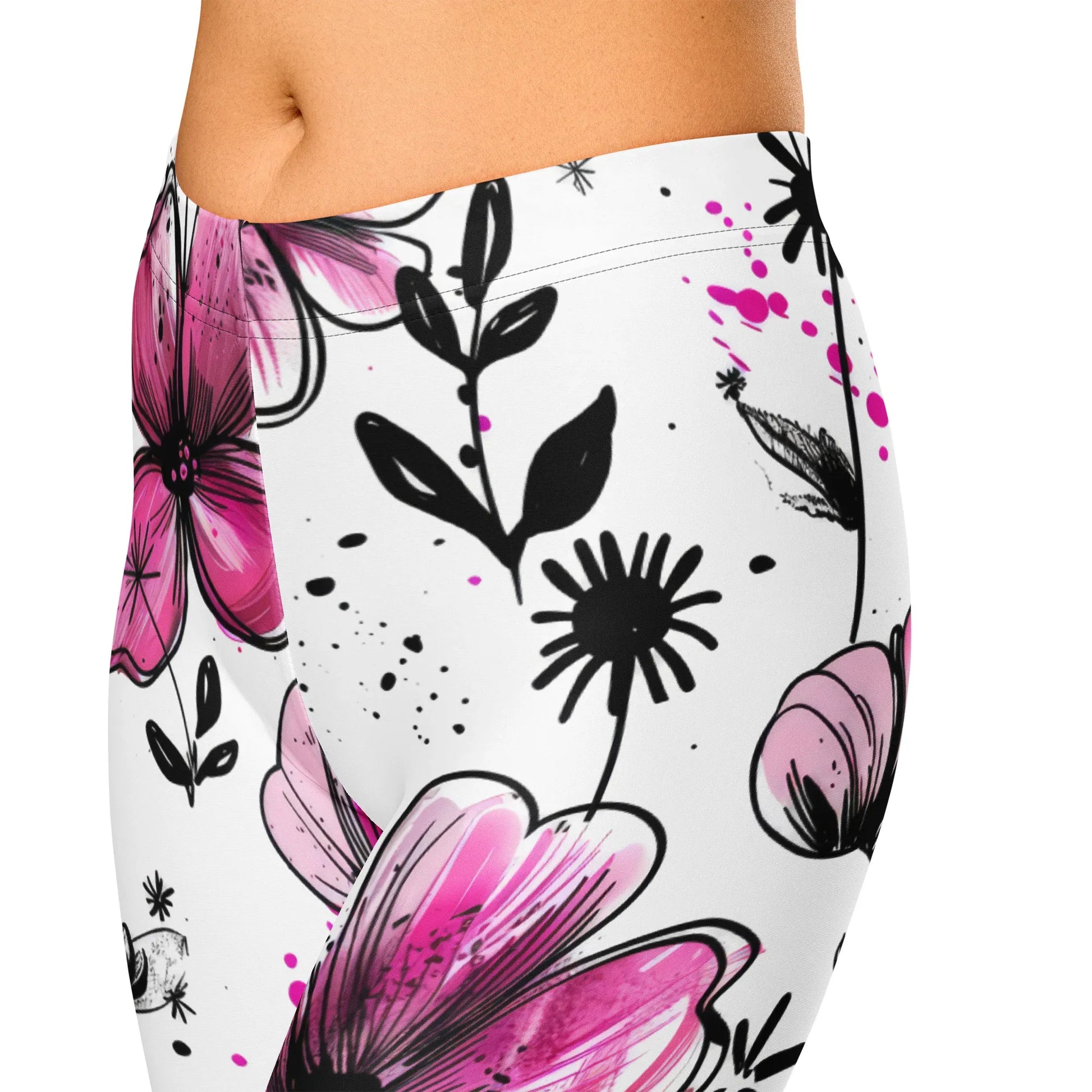graffiti-bluten-v4-damen-capri-leggings-capri-leggings-jlr-design-2 - JLR Design