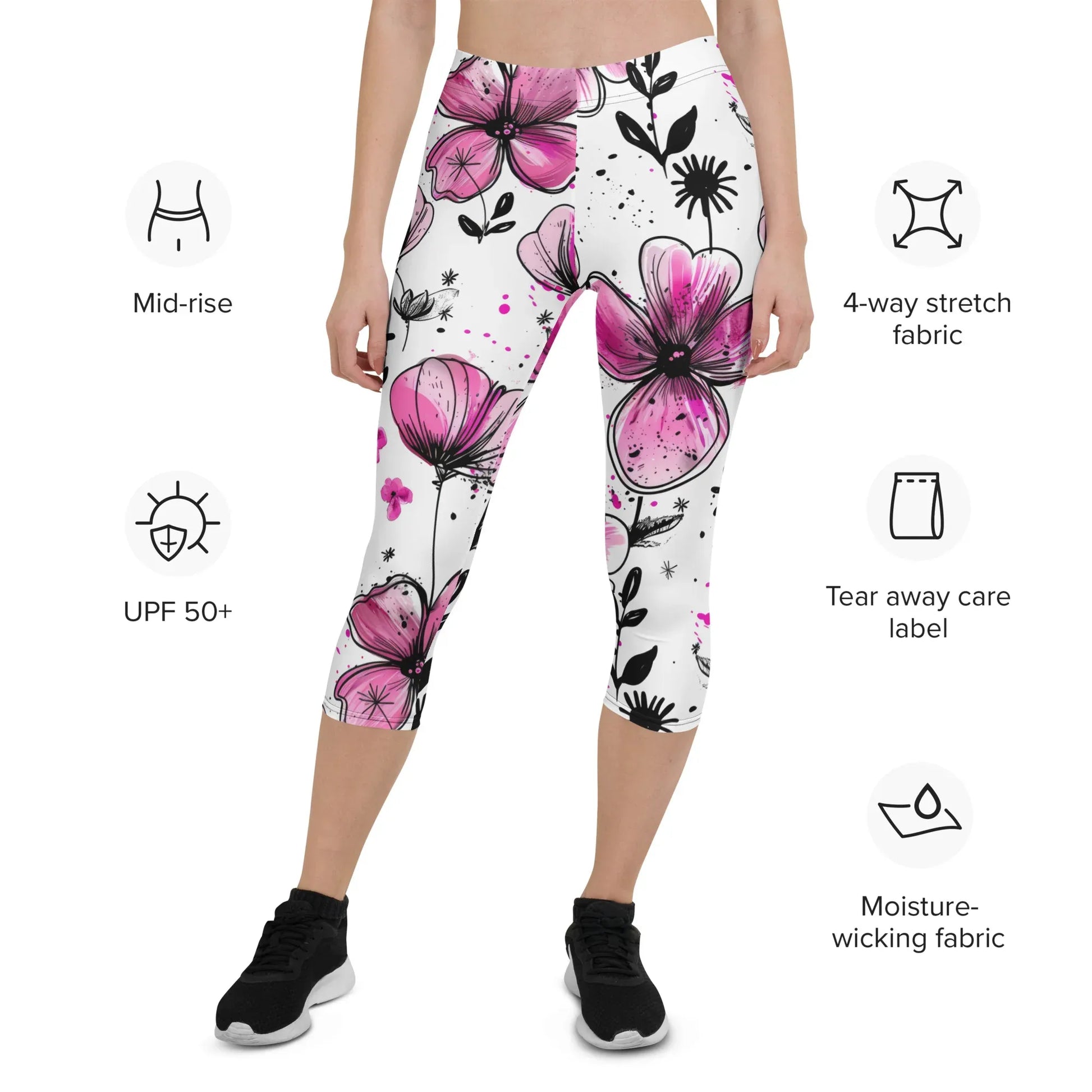 graffiti-bluten-v4-damen-capri-leggings-capri-leggings-jlr-design-6 - JLR Design