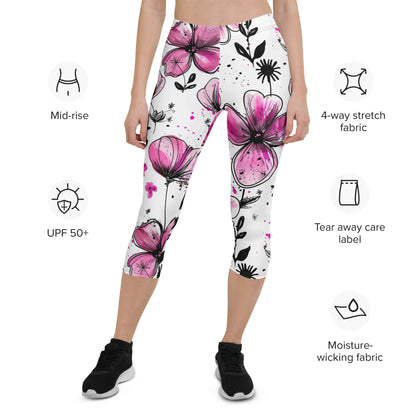 graffiti-bluten-v4-damen-capri-leggings-capri-leggings-jlr-design-6 - JLR Design