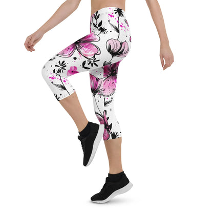 graffiti-bluten-v4-damen-capri-leggings-capri-leggings-jlr-design-9 - JLR Design