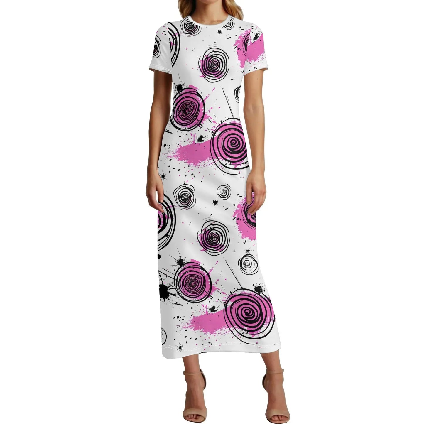 graffiti-bluten-v4-short-sleeve-long-dress-long-dress-jlr-design-1 - JLR Design