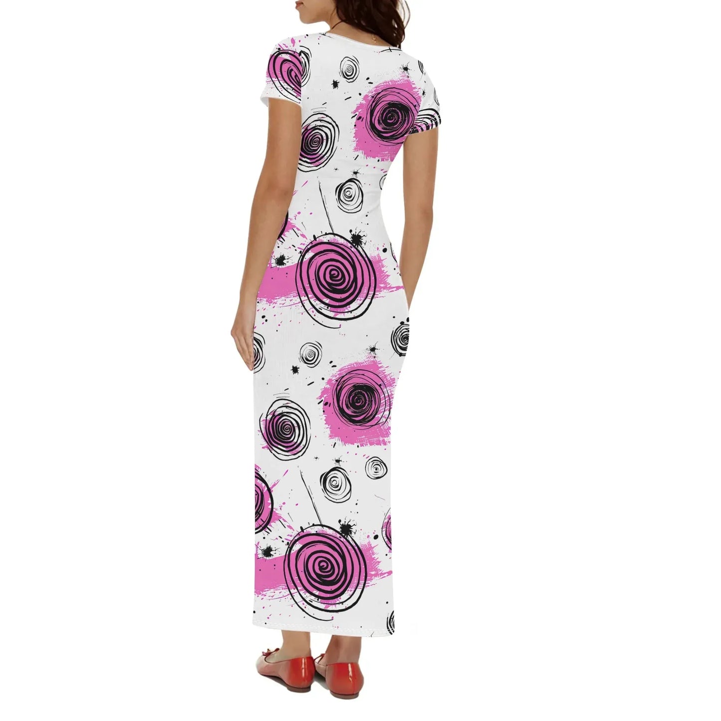 graffiti-bluten-v4-short-sleeve-long-dress-long-dress-jlr-design-2 - JLR Design